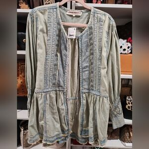 Free People Bed Jacket - NWT Chambray Blue